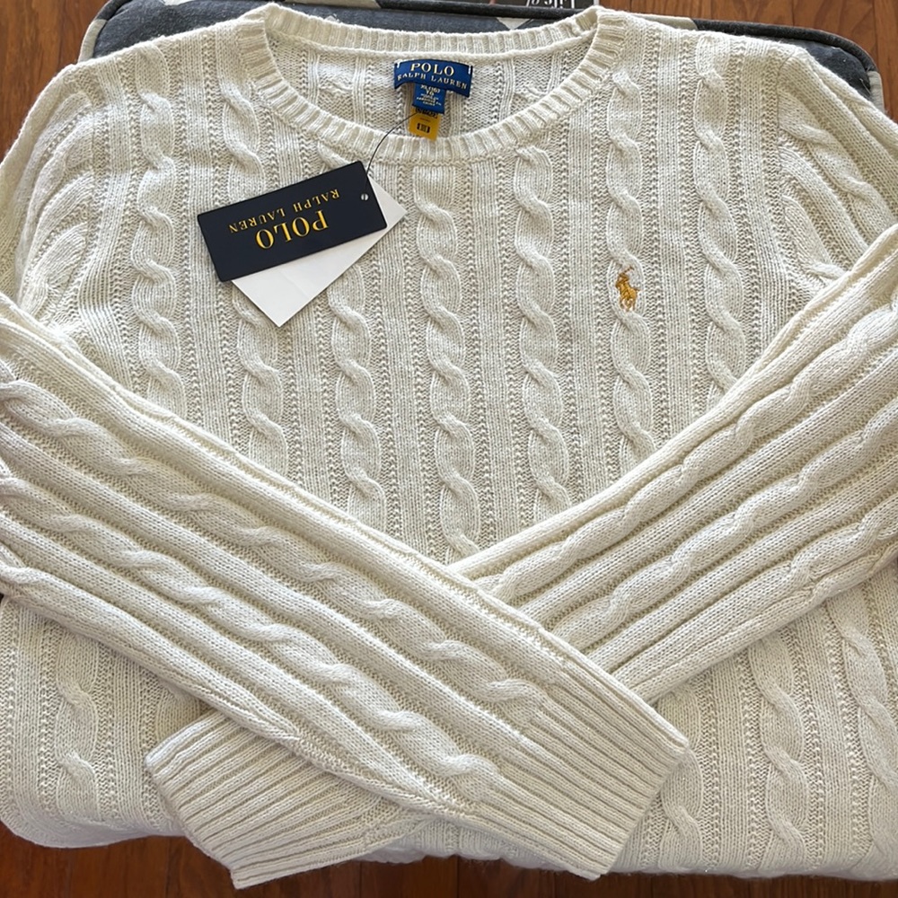 Brand new with tags Polo Ralph Lauren Chic Cream White Sweater
